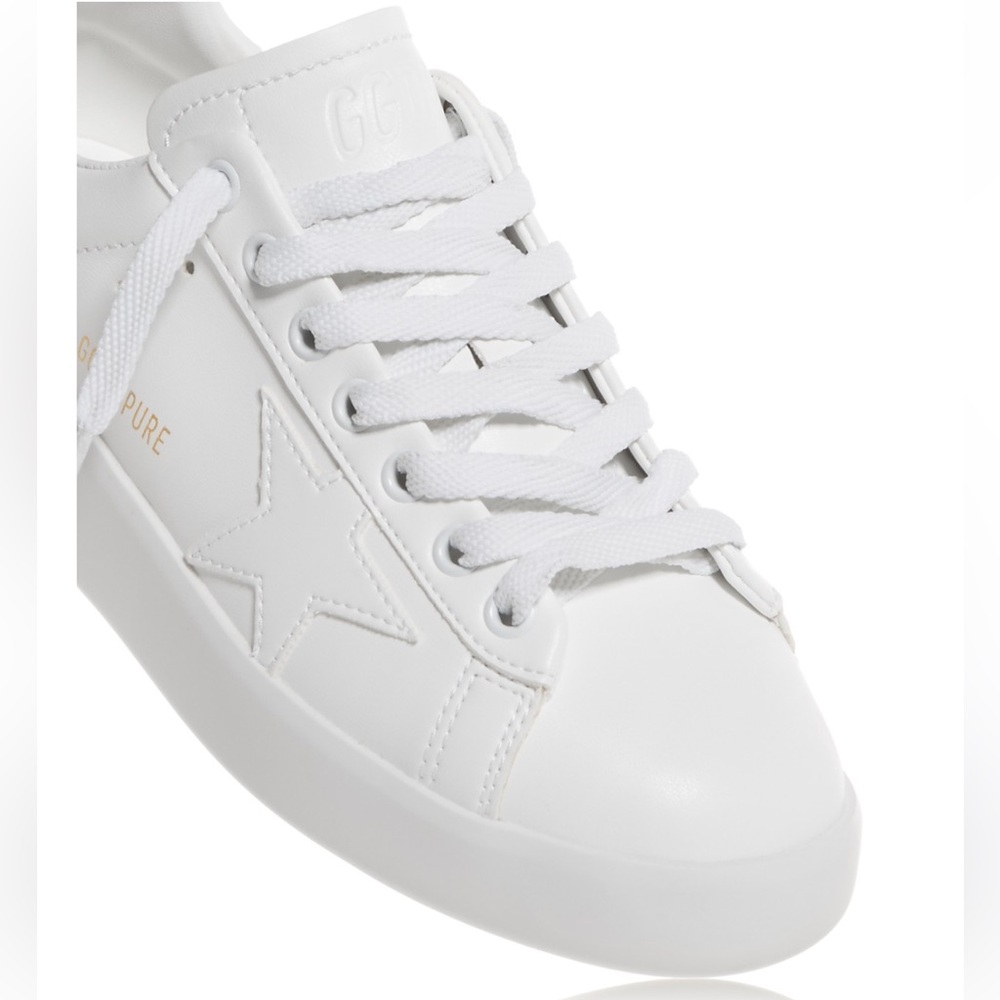 GOLDEN GOOSE Unisex Pure Star Leather Sneakers Optic White sz. 38 - Picture 7 of 14